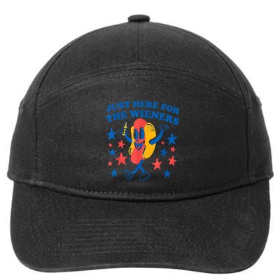 Just Here For The Wieners Funny Hot Dog 4th Of July 7-Panel Snapback Hat