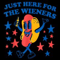 Just Here For The Wieners Funny Hot Dog 4th Of July 7-Panel Snapback Hat