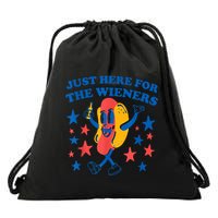 Just Here For The Wieners Funny Hot Dog 4th Of July Drawstring Bag