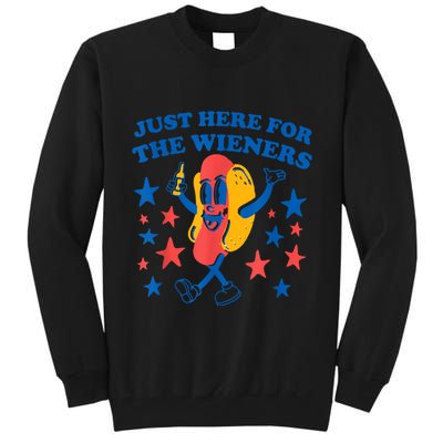 Just Here For The Wieners Funny Hot Dog 4th Of July Tall Sweatshirt