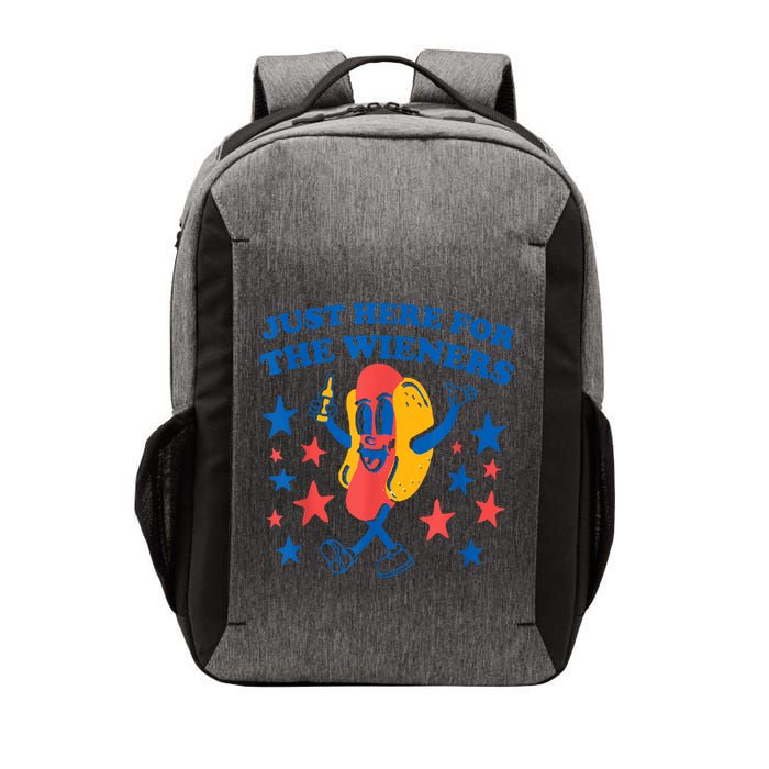Just Here For The Wieners Funny Hot Dog 4th Of July Vector Backpack