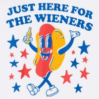 Just Here For The Wieners Funny Hot Dog 4th Of July Button