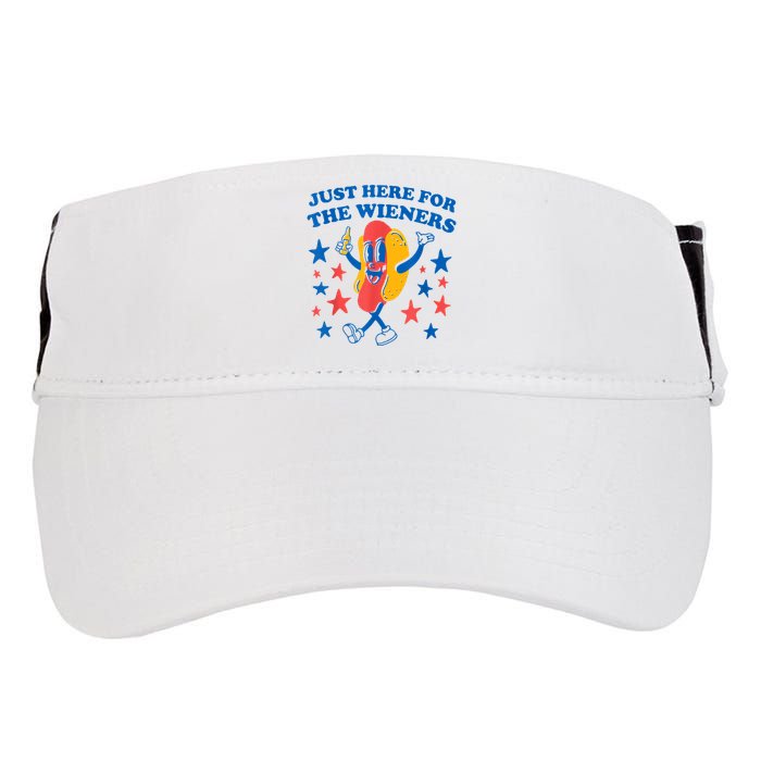 Just Here For The Wieners Funny Hot Dog 4th Of July Adult Drive Performance Visor