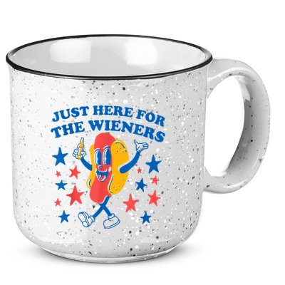 Just Here For The Wieners Funny Hot Dog 4th Of July 15oz Campfire Ceramic Mug