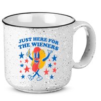 Just Here For The Wieners Funny Hot Dog 4th Of July 15oz Campfire Ceramic Mug
