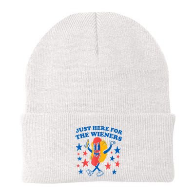 Just Here For The Wieners Funny Hot Dog 4th Of July Beanie