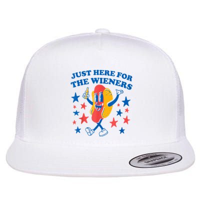 Just Here For The Wieners Funny Hot Dog 4th Of July Flatbill Hat