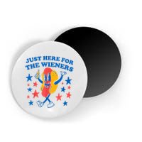 Just Here For The Wieners Funny Hot Dog 4th Of July Magnet