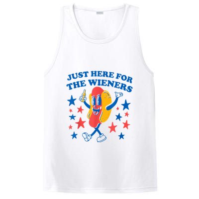 Just Here For The Wieners Funny Hot Dog 4th Of July PosiCharge Competitor Tank