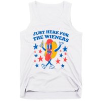 Just Here For The Wieners Funny Hot Dog 4th Of July Tank Top