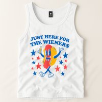 Just Here For The Wieners Funny Hot Dog 4th Of July Tank Top