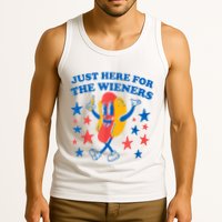 Just Here For The Wieners Funny Hot Dog 4th Of July Tank Top