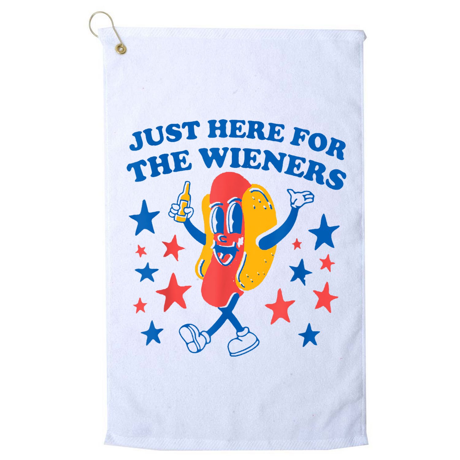 Just Here For The Wieners Funny Hot Dog 4th Of July Golf Towel
