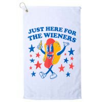 Just Here For The Wieners Funny Hot Dog 4th Of July Golf Towel