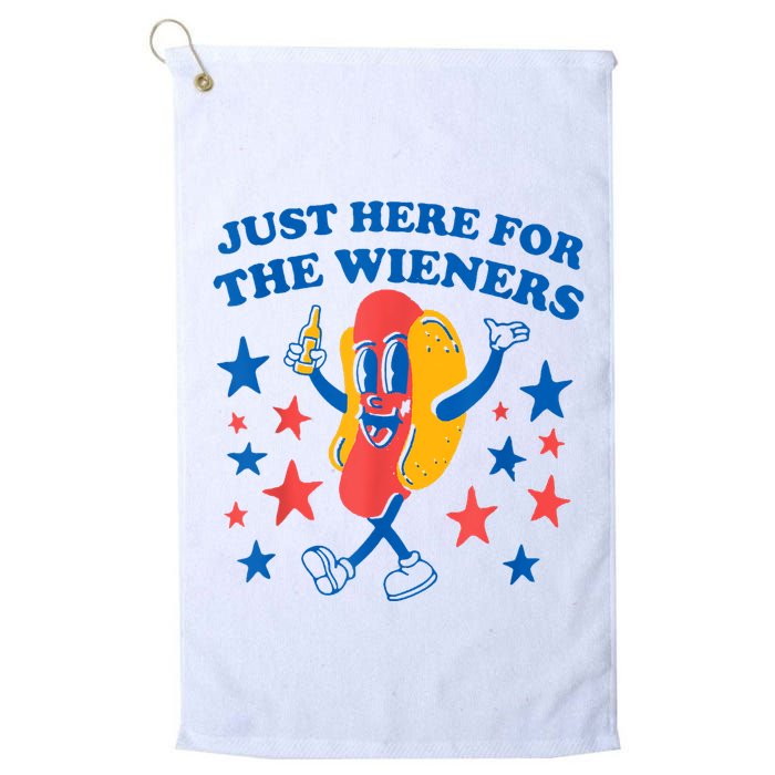 Just Here For The Wieners Funny Hot Dog 4th Of July Golf Towel