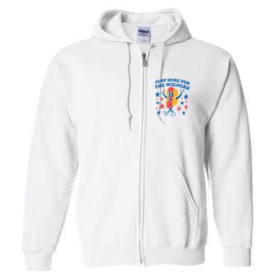 Just Here For The Wieners Funny Hot Dog 4th Of July Full Zip Hoodie