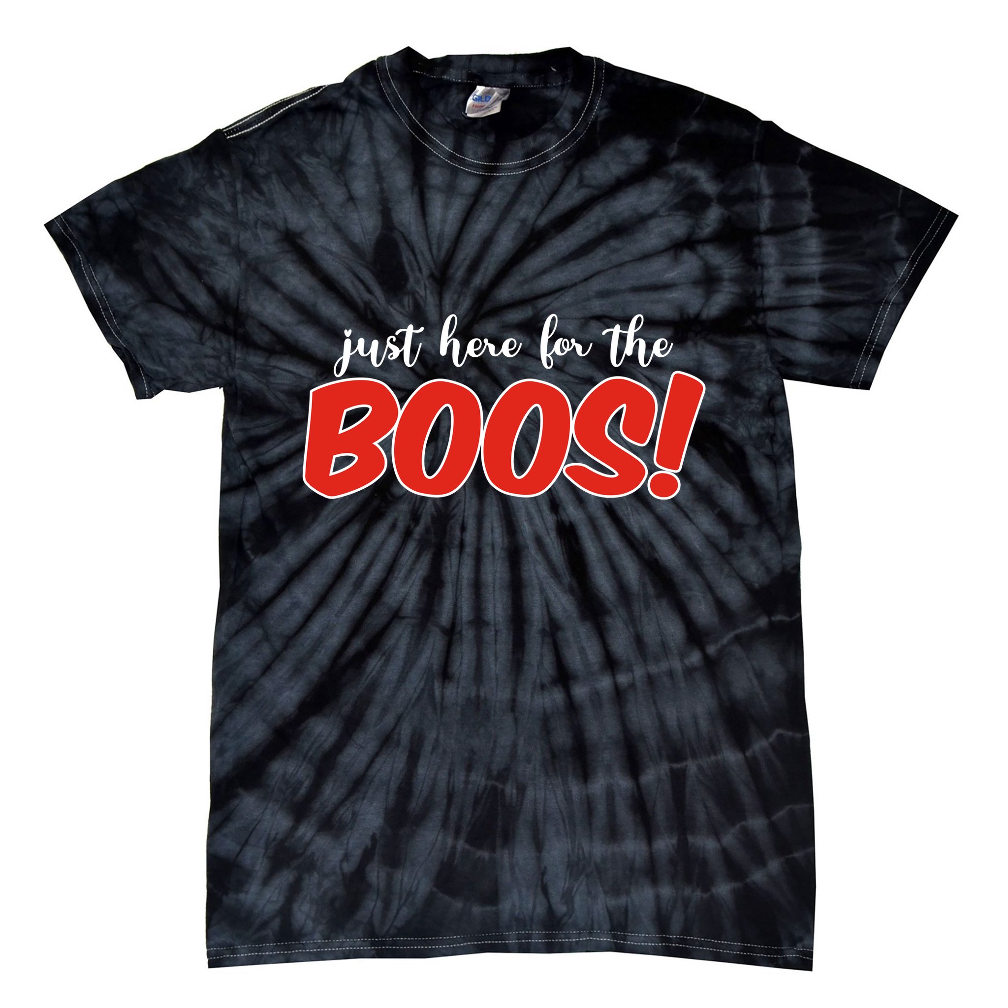 Just Here For The Boos Funny Halloween Tie-Dye T-Shirt