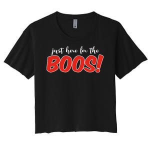 Just Here For The Boos Funny Halloween Women's Crop Top Tee