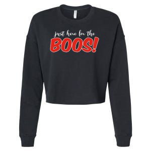 Just Here For The Boos Funny Halloween Cropped Pullover Crew