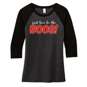 Just Here For The Boos Funny Halloween Women's Tri-Blend 3/4-Sleeve Raglan Shirt