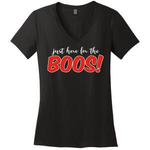 Just Here For The Boos Funny Halloween Women's V-Neck T-Shirt