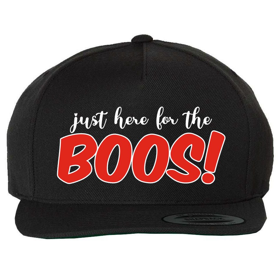Just Here For The Boos Funny Halloween Wool Snapback Cap