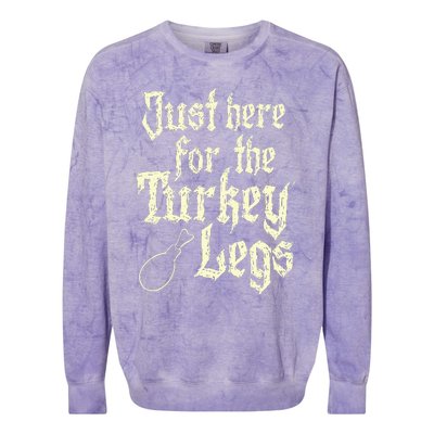 Just Here For Turkey Legs Renaissance Faire Ren Festival Colorblast Crewneck Sweatshirt