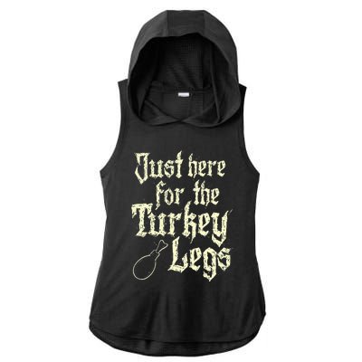 Just Here For Turkey Legs Renaissance Faire Ren Festival Ladies PosiCharge Tri-Blend Wicking Draft Hoodie Tank