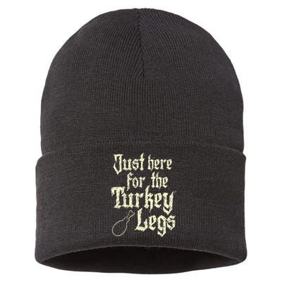 Just Here For Turkey Legs Renaissance Faire Ren Festival Sustainable Knit Beanie