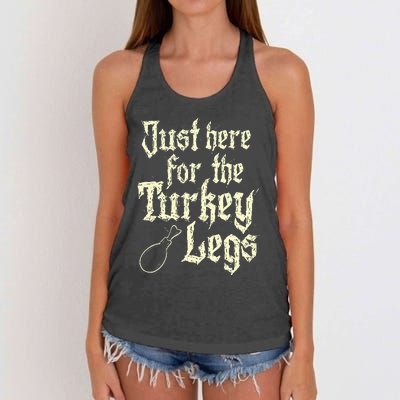 Just Here For Turkey Legs Renaissance Faire Ren Festival Women's Knotted Racerback Tank