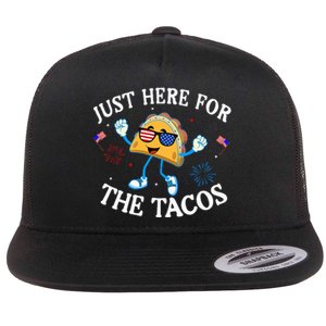 Just Here For The Tacos Sunglasses Flat Bill Trucker Hat