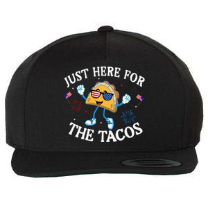 Just Here For The Tacos Sunglasses Wool Snapback Cap