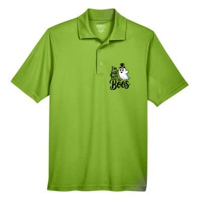 Just Here For The Boos Ghost Humor Funny Gift Men's Origin Performance Piqué Polo