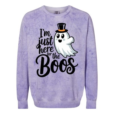 Just Here For The Boos Ghost Humor Funny Gift Colorblast Crewneck Sweatshirt