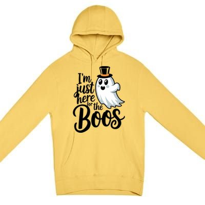 Just Here For The Boos Ghost Humor Funny Gift Premium Pullover Hoodie