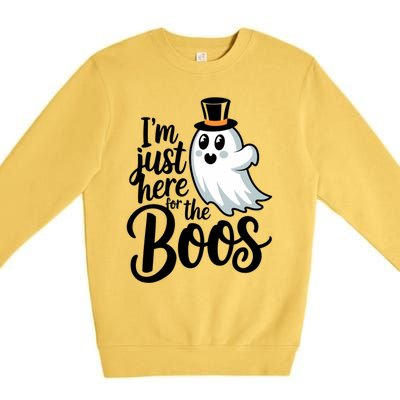 Just Here For The Boos Ghost Humor Funny Gift Premium Crewneck Sweatshirt