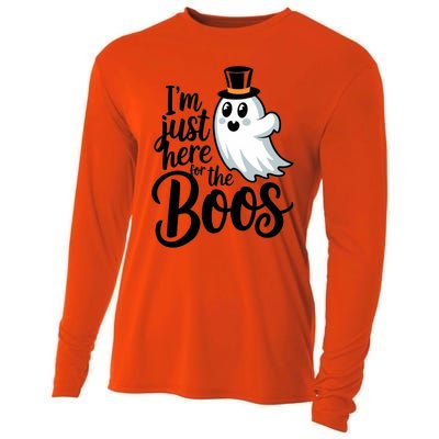 Just Here For The Boos Ghost Humor Funny Gift Cooling Performance Long Sleeve Crew