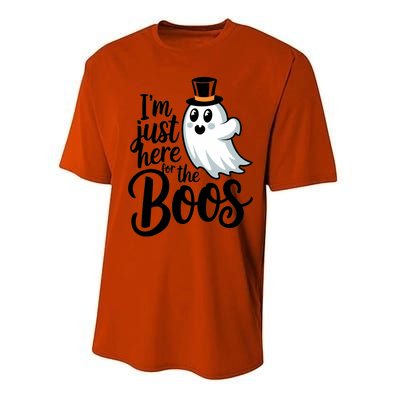 Just Here For The Boos Ghost Humor Funny Gift Performance Sprint T-Shirt