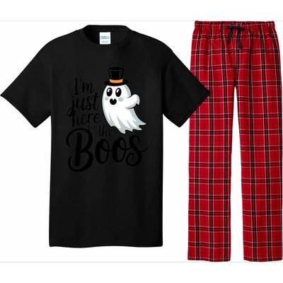 Just Here For The Boos Ghost Humor Funny Gift Pajama Set