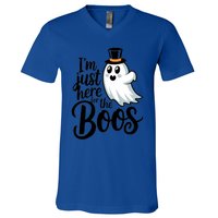 Just Here For The Boos Ghost Humor Funny Gift V-Neck T-Shirt