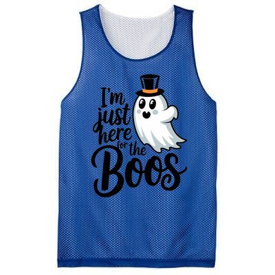 Just Here For The Boos Ghost Humor Funny Gift Mesh Reversible Basketball Jersey Tank