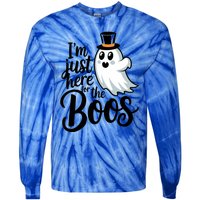 Just Here For The Boos Ghost Humor Funny Gift Tie-Dye Long Sleeve Shirt