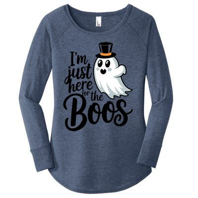 Just Here For The Boos Ghost Humor Funny Gift Women's Perfect Tri Tunic Long Sleeve Shirt