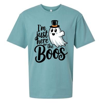 Just Here For The Boos Ghost Humor Funny Gift Sueded Cloud Jersey T-Shirt