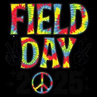 Just Here For Field Day 2025 Sign Peace Teacher Tie Dye Backpack