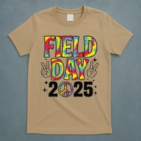 Just Here For Field Day 2025 Sign Peace Teacher Tie Dye T-Shirt
