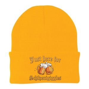 Just Here For Schitzengiggles Funny Oktoberfest Knit Cap Winter Beanie