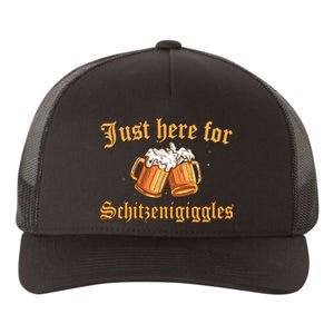 Just Here For Schitzengiggles Funny Oktoberfest Yupoong Adult 5-Panel Trucker Hat