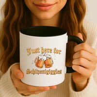 Just Here For Schitzengiggles Funny Oktoberfest Mug