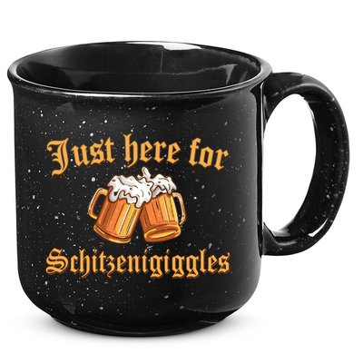 Just Here For Schitzengiggles Funny Oktoberfest 15oz Campfire Ceramic Mug